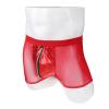 Generic Men'S Mesh Pouch Trunks Short Leg Underwear Zipper Front Underwear Boxer Briefs Medium Waist Lounge Underpants (Red,Large) view 4