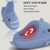 Jfxgjuv Sharklas Polares, Sharky Originales De Invierno, Shark Slides Winter, Winter Warm Cozy Plush Waterproof Non-Slip Cloud Shark Slides Slippers for Men Women (Pink Half,8-9 Women/7.5-8 Men) view 4