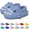 Jfxgjuv Sharklas Polares, Sharky Originales De Invierno, Shark Slides Winter, Winter Warm Cozy Plush Waterproof Non-Slip Cloud Shark Slides Slippers for Men Women (Blue Full,5.5-6 Women/4-4.5 Men) view 1