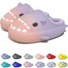 Jfxgjuv Sharklas Polares, Sharky Originales De Invierno, Shark Slides Winter, Winter Warm Cozy Plush Waterproof Non-Slip Cloud Shark Slides Slippers for Men Women (Pink Purple,7-7.5 Women/5.5-6 Men) view 1