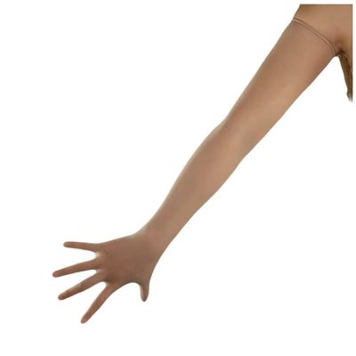 Seamless Sheer Stretchy Nylon Gloves Elbow Long Opera Party Velvet Cosplay Pantyhose for Hand Stockings (Nude)