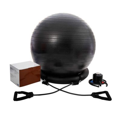 Yoga Ball Chair Balance Ball Chair with Adjustable Band & Stability Base, Home Yoga Chair for Exercise/ Improving Health, Pregnancy Birthing Balls Seat ( Color : Black , Size : Diameter 75cm ( 29 1/2"