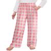 Arshiner Pajama Pants for Girls Long Sleep Plaid Pants Soft Lounge Pj Bottoms with Pockets Plaid-Pink White 8-9 Years view 1