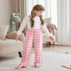 Arshiner Pajama Pants for Girls Long Sleep Plaid Pants Soft Lounge Pj Bottoms with Pockets Plaid-Pink White 8-9 Years view 2