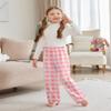 Arshiner Pajama Pants for Girls Long Sleep Plaid Pants Soft Lounge Pj Bottoms with Pockets Plaid-Pink White 8-9 Years view 3