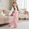 Arshiner Pajama Pants for Girls Long Sleep Plaid Pants Soft Lounge Pj Bottoms with Pockets Plaid-Pink White 11-12 Years view 4