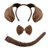 Brown Dog Ears and Tail Dog Ears Headband With Tail and Bow Tie, Puppy Ear Costume Headband Set for Halloween Festival Party Cosplay, with Bendable Design, Not a Toy, For users aged 15 and Above. view 1