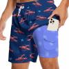 Feim-AO Crawfish Swim Trunks with Compression Liner for Men Swimming Trunks Stretch Crawfish Board Shorts Summer Beach Shorts view 2