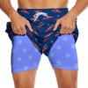 Feim-AO Crawfish Swim Trunks with Compression Liner for Men Swimming Trunks Stretch Crawfish Board Shorts Summer Beach Shorts view 4