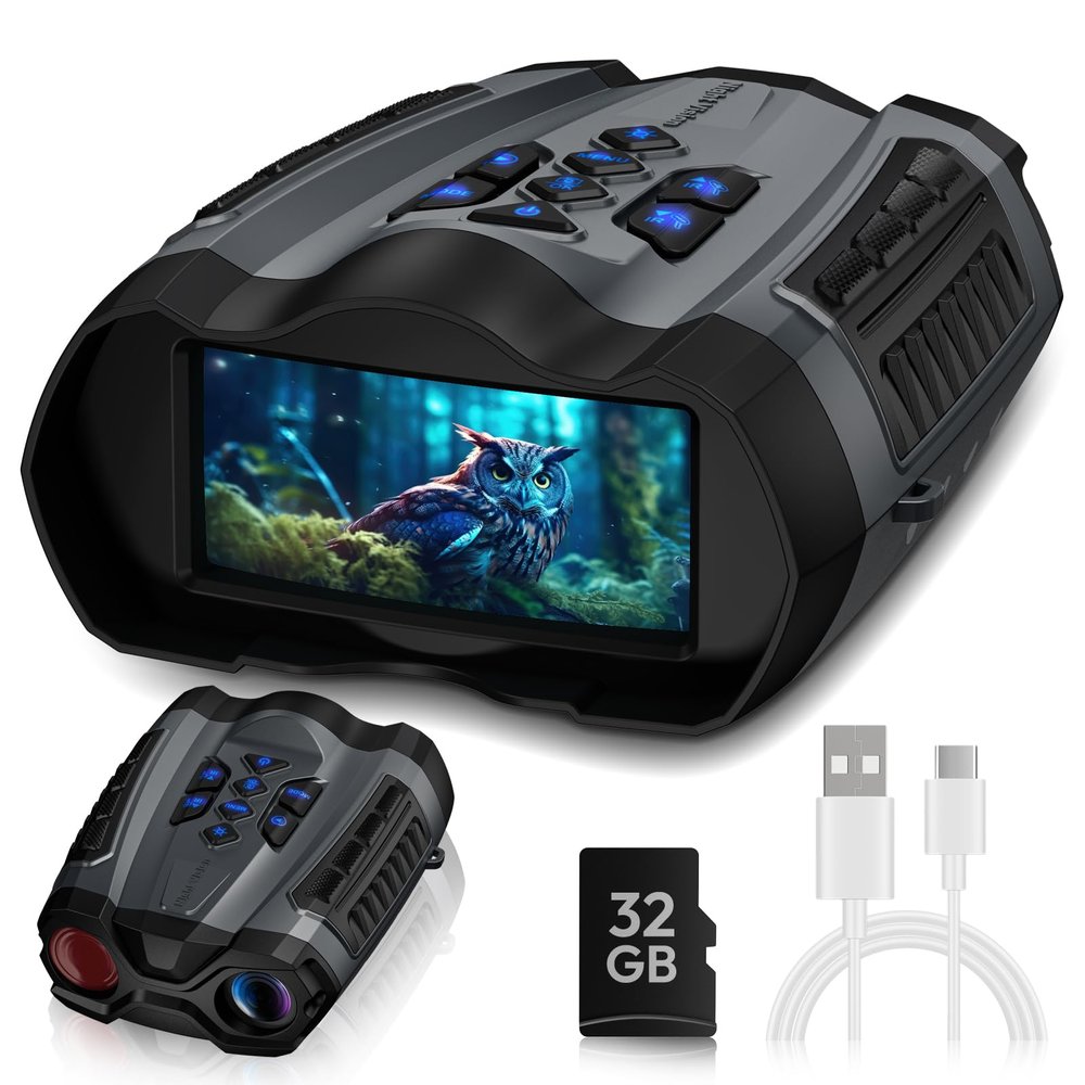 WARMTUYO 4K Night Vision Goggles for Adults, Digital Binoculars with Camera