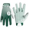 HANDLANDY Youth Football Gloves, Sticky Wide Receiver Gloves for Kids, White and Gold Stretch Fit Football Glove (White and Green, Large) view 1