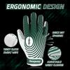 HANDLANDY Youth Football Gloves, Sticky Wide Receiver Gloves for Kids, White and Gold Stretch Fit Football Glove (White and Green, Large) view 3