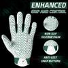 HANDLANDY Youth Football Gloves, Sticky Wide Receiver Gloves for Kids, White and Gold Stretch Fit Football Glove (White and Green, Large) view 4