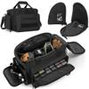 GOBUROS Tactical Gun Range Bag for 2 Handguns and Ammo, Pistol Gun Case with 12X Magazine Slots, Gun Carrying Case with Lockable Zippers and Padded Shoulder Strap, Shooting Range Duffle Bags