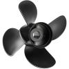 Qiclear Boat Propeller 13 x 17 4 Blades 48-8M8026590 Aluminium Propeller fit Mercury 40-140HP 2-Stroke & 4-Stroke Motos, 15 Spline Tooth,Hub Kits Included,RH view 3