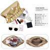 KKXIU Evening Clutch Purses for Women Shiny Metallic Solid Color Crossbody Bag with Chain Strap Elegant Party Wedding Handbag (Gold) view 4