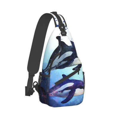 VTCTOASY Sling Bag for Women Men Crossbody Bag Small Sling Backpack Orca Killer Whale Chest Bag Hiking Daypack