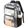 BORMELUN Lightweight Clear Bookbag for School or Stadium Events - Black Transparent Plastic See-Through Backpack Black view 1