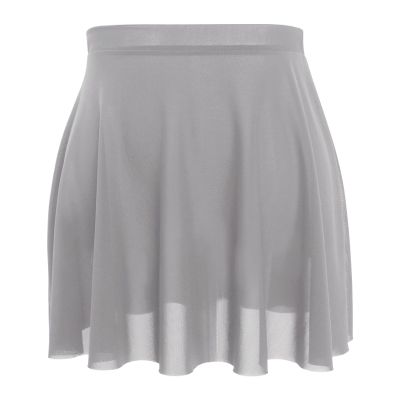 DanceDaily Women Dance Skirt Blue Soft Mesh Ballet Apparel Adult Short Skirt Semi-Opaque, Mini, Grey