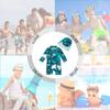 upandfast Infant Boy Swimsuit UPF 50+ Sun Protection Baby Boys' Swimwear One Piece Bathing Suit with Sun Hat (Green Whale, 6-9 Months) view 2