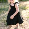 Pivanzore Mommy and Me Dresses Tie-Up Spaghetti Strap Dress Summer Long Dress Beach Mom Daughter Matching Outfits (Girl, 6 Years, Black) view 3
