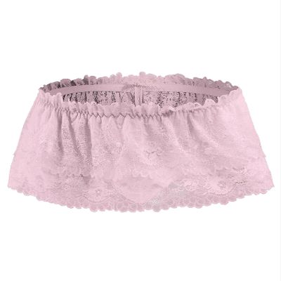 Agoky Mens Sissy Lace Mesh Skirts Panties Adult Crossdresser Crossdressing Underwear Lingerie Skirts Pink B One Size
