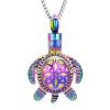 AIWENXI Sea Turtle Cremation Urn Necklace for Ashes Stainless Steel turtle Jewelry Human/Pet Ashes Necklaces Pendant keepsake Memorial Locket for Women Men Gifts view 1