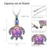 AIWENXI Sea Turtle Cremation Urn Necklace for Ashes Stainless Steel turtle Jewelry Human/Pet Ashes Necklaces Pendant keepsake Memorial Locket for Women Men Gifts view 2