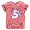 Unicorn 5th Birthday Shirt Outfit for Girls 5 Year Old Fifth Birthday Five Tshirt (US, Age, 7 Years, Mauve) view 1