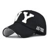 FVKTHNVS Washed NY Baseball Cap Large Embroidery Unisex Outdoor Cap Dad Hat, black, L view 1