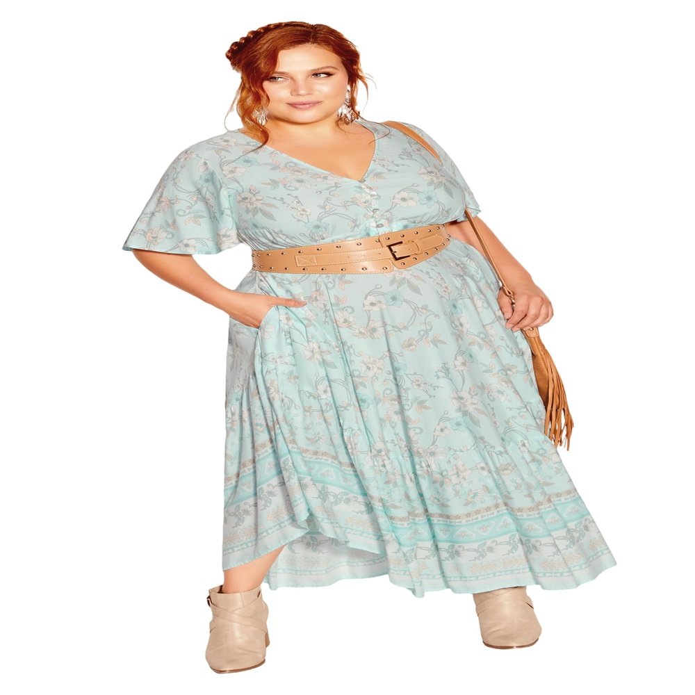 City Chic Women's Plus Size Spirited Floral Maxi Dress