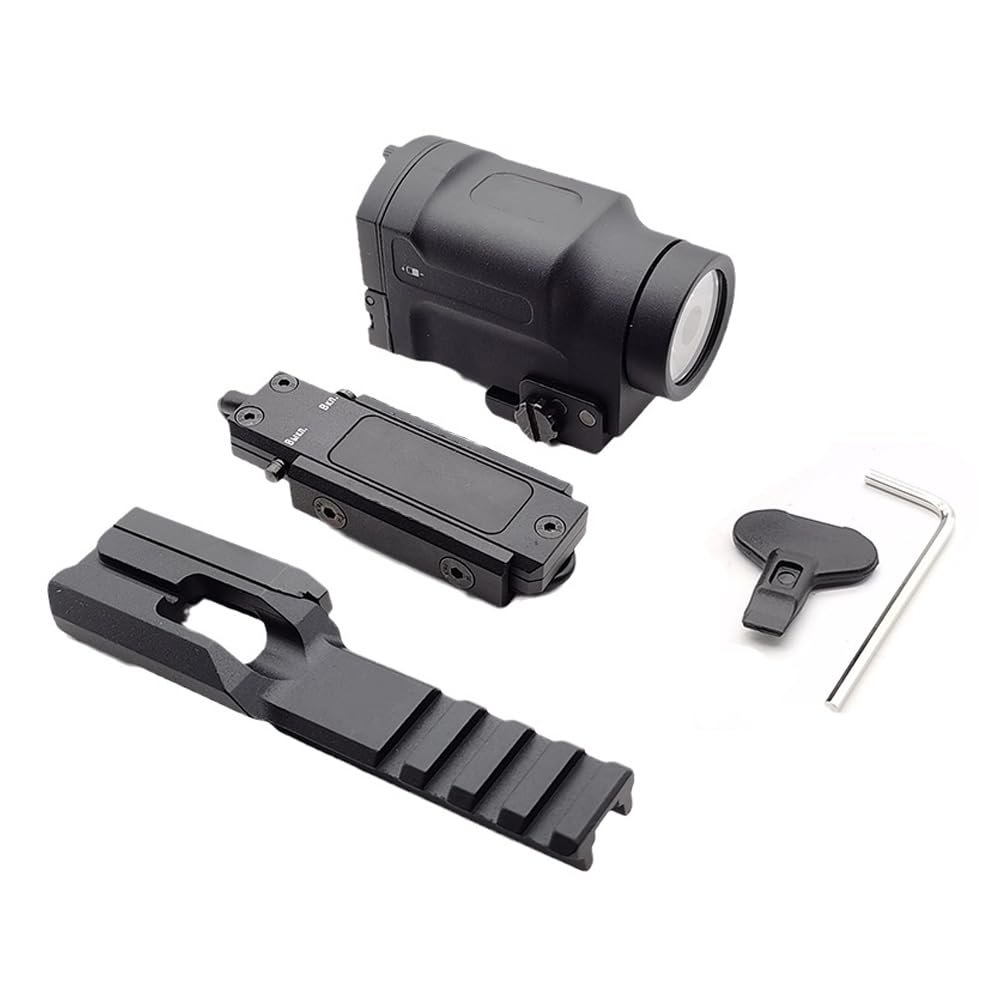 Tactical Weapon Flashlight for AK47 AK74 AK-SD, 700 Lumens, White Light, LED Flashlight, with Lower Hanging Rail, with Pressure Switch, Constant/Momentary/Strobe Modes, Fit 20mm Rail, Black
