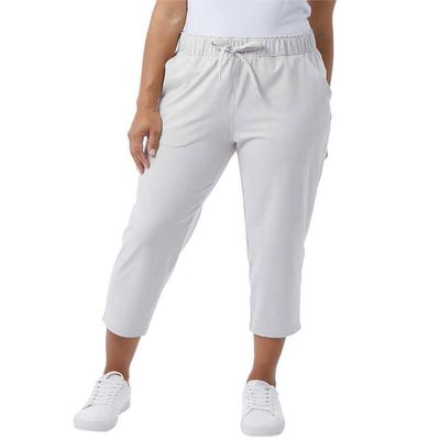 32 Degrees Yoga Pants - Capri for Women - Outdoor Pants with Drawstring (Cream, XL), X-Large