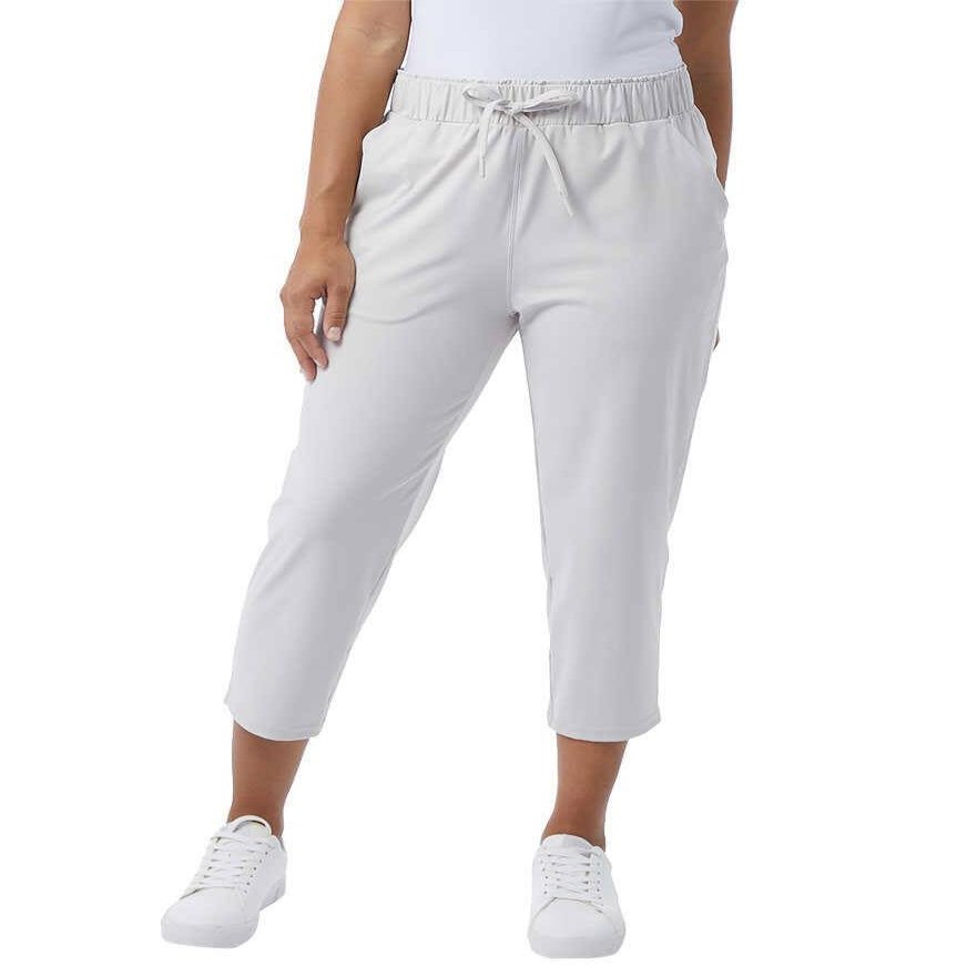 32 Degrees Yoga Pants - Capri for Women - Outdoor Pants with Drawstring (Cream, XL), X-Large