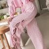FQFGGYD Pants for Women Summer Y2K Wide Leg Pants Casual Cargo Pants Plaid Pajamas Side Strap Tie Baggy Pants Sweatpants view 2