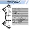 Compound Bow Kit for Adults with All Accessory,Hunting Compound Bow,19"-30" Draw Length,30-70Lbs Draw Weight,IBO 320fps for Hunting Target Practice (Black) view 2