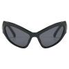 Y2K Style Sports Sunglasses Women Men Cat Eye Sun Glasses Fashion Mirror Eyewear Vintage Shades Eyeglasses (black) view 1