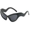 Y2K Style Sports Sunglasses Women Men Cat Eye Sun Glasses Fashion Mirror Eyewear Vintage Shades Eyeglasses (black) view 2