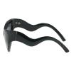 Y2K Style Sports Sunglasses Women Men Cat Eye Sun Glasses Fashion Mirror Eyewear Vintage Shades Eyeglasses (black) view 3