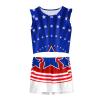NineFit Basics Girls 4th of July Outfit Toddler Girls Sleeveless T-Shirt Top and Shorts Summer Patriotic Clothes (Blue, 11-12 Years) view 2