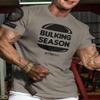 Bulking Season Weightlifting T-Shirt, Gym Inspiration Mens Workout Shirt (XL, Bulking Season Warm Grey Branded) view 2
