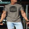 Bulking Season Weightlifting T-Shirt, Gym Inspiration Mens Workout Shirt (XL, Bulking Season Warm Grey Branded) view 3