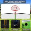 Lyromix Upgraded 12FT Trampoline with Lights, Large Outdoor Trampoline with Sprinkler,Basketball Hoop and Net, Capacity for 5-8 Kids and Adults, Apple Green view 3