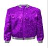 Jelory Kids Girls Sparkly Sequin Baseball Jacket Coat Long Sleeve Zip Up Outerwear Dancing Party Bomber Jackets Purple 14 Years view 3