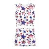 NineFit Basics Girls 4th of July Outfit Toddler Girls Sleeveless T-Shirt Top and Shorts Summer Patriotic Clothes (White, 7-8 Years) view 2