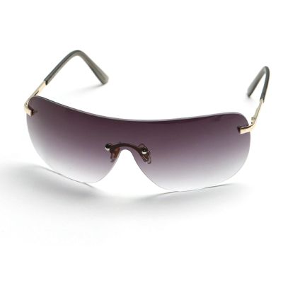 mincl Futuristic Rimless Y2K Sunglasses for Women Men Fashion Wrap Around Frame Trendy Shield Frameless Square Sunglasses (gray)