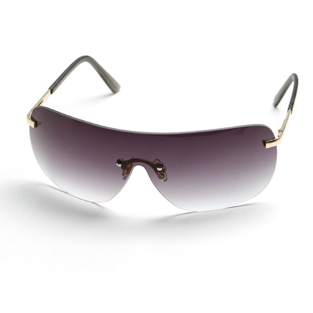 mincl Futuristic Rimless Y2K Sunglasses for Women Men Fashion Wrap Around Frame Trendy Shield Frameless Square Sunglasses (gray)