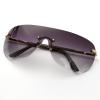 mincl Futuristic Rimless Y2K Sunglasses for Women Men Fashion Wrap Around Frame Trendy Shield Frameless Square Sunglasses (gray) view 2