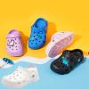 Fdskwky Cute Garden Clogs for Kids Cartoon Lightweight Beach Slippers Sandals Shoes with Non-Slip Sole for Toddler/Little Kid/Big Kid Green Black view 3