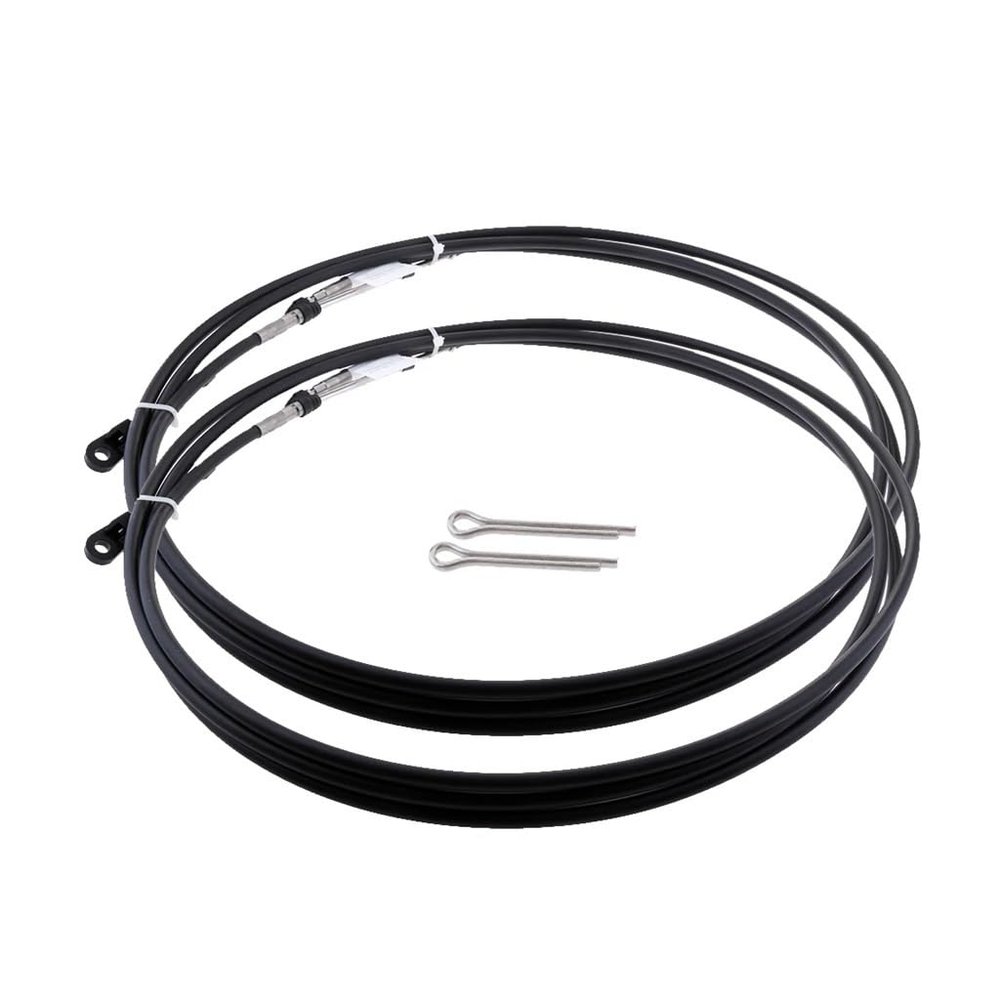NyZyL 2pcs 13ft Universal Throttle Cable for Outboard Marine Boat Motor Control Stainless Steel Throttle Shift Control Cable